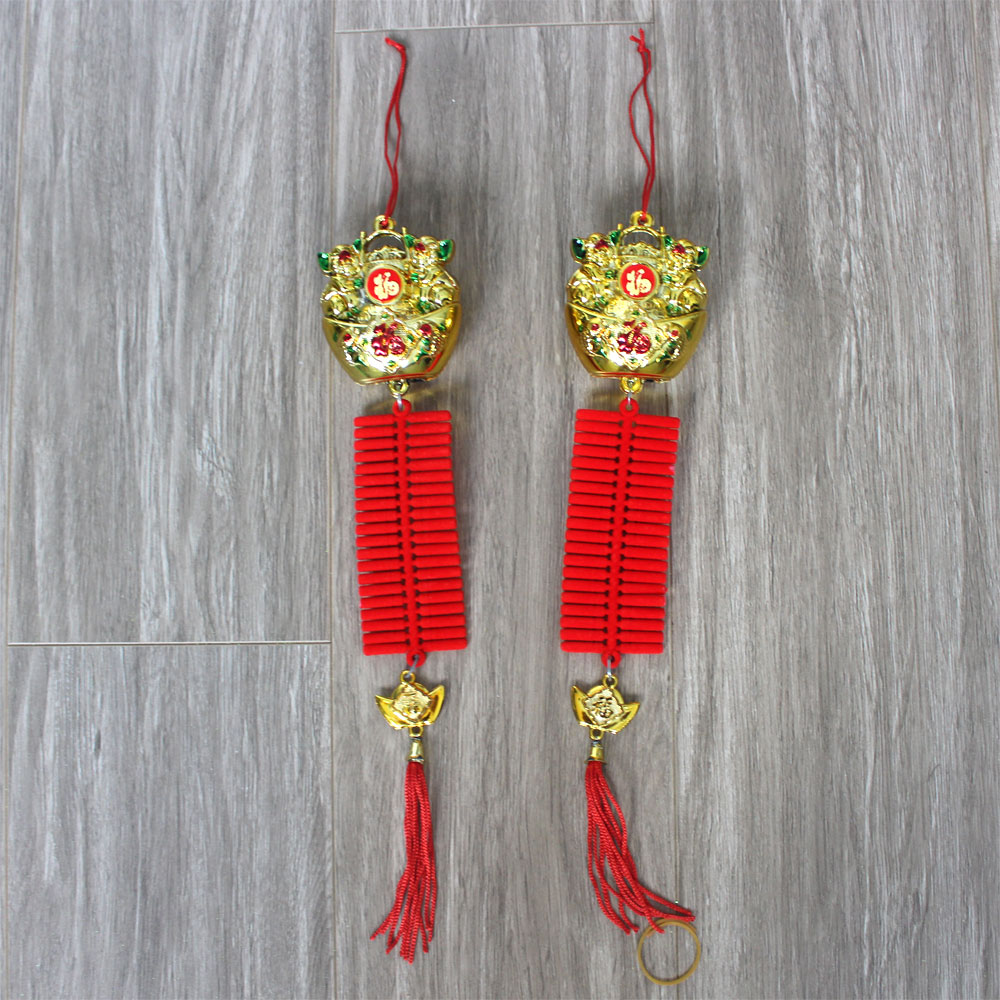 Combo 02 Dây pháo nhung và thỏi vàng trang trí tết