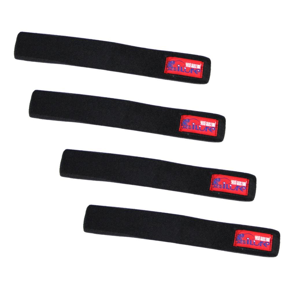 4Pcs Fishing Rods Belt Ties Rod Strap Stretchy Trout Finishing Rods Carbon Telescopic Bait Casting Spinning Rods Holder Wrap Bag Accessories