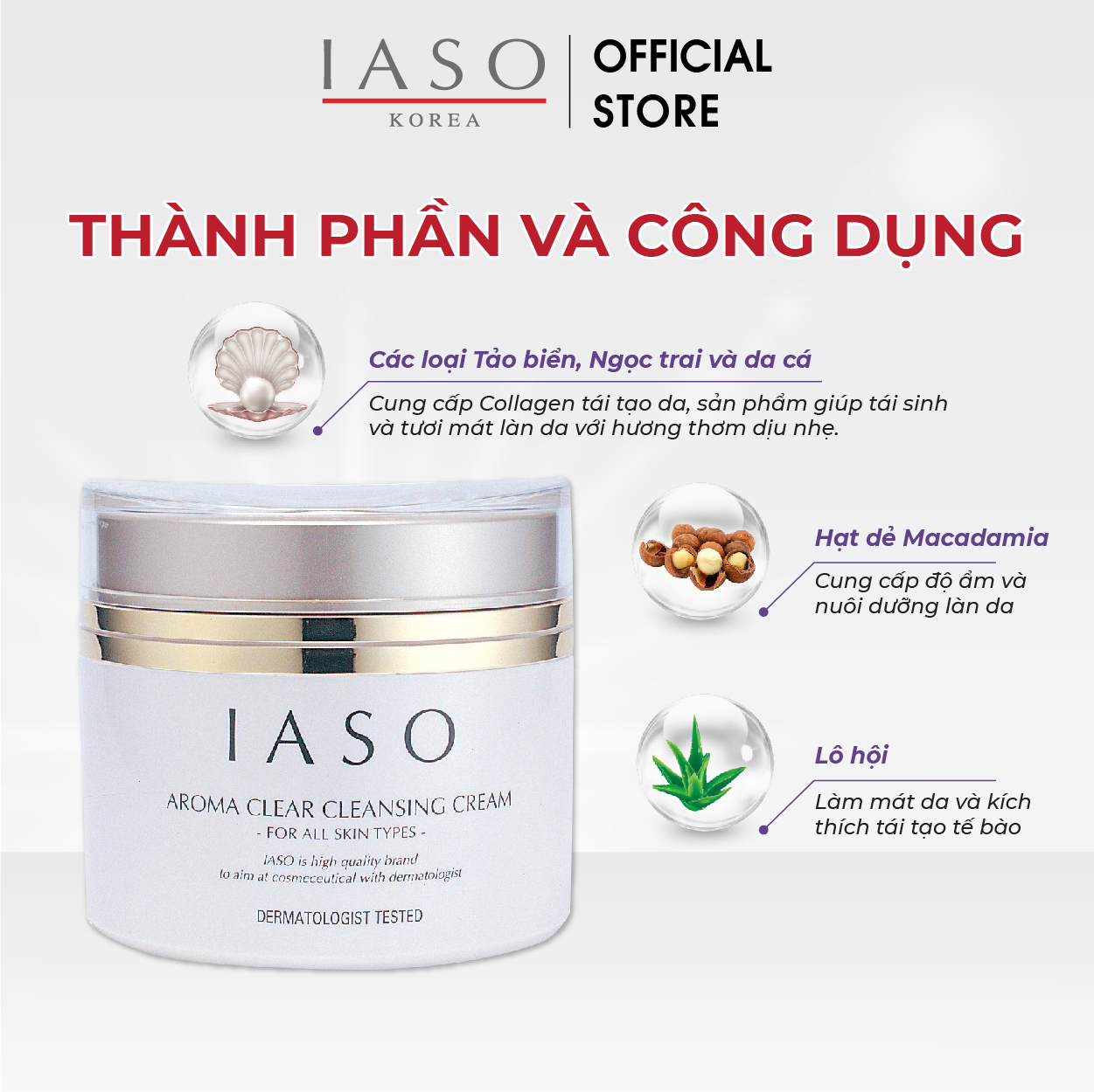 I02 Kem tẩy trang IASO Aroma Clear Cleansing Cream 250ml