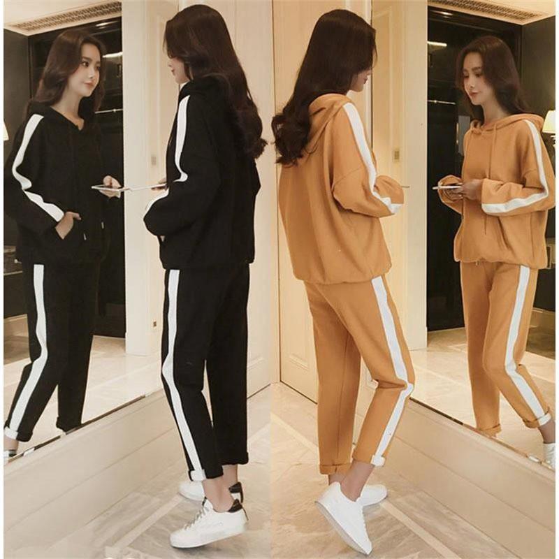 Set áo Hoodies tay dài + quần dài cho phái nữ