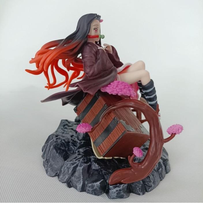 Mô hình Figure Kimetsu no Yaiba - Demon Slayer Kamado Nezuko ngồi hộp gỗ đẹp 20cm