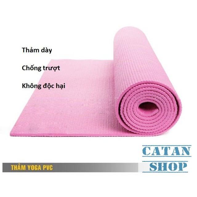 Combo Thảm tập YOGA tặng kèm túi lưới, thảm tập GYM cao cấp, độ bám cao, dễ dàng giặt sạch GD157-TYOGATui