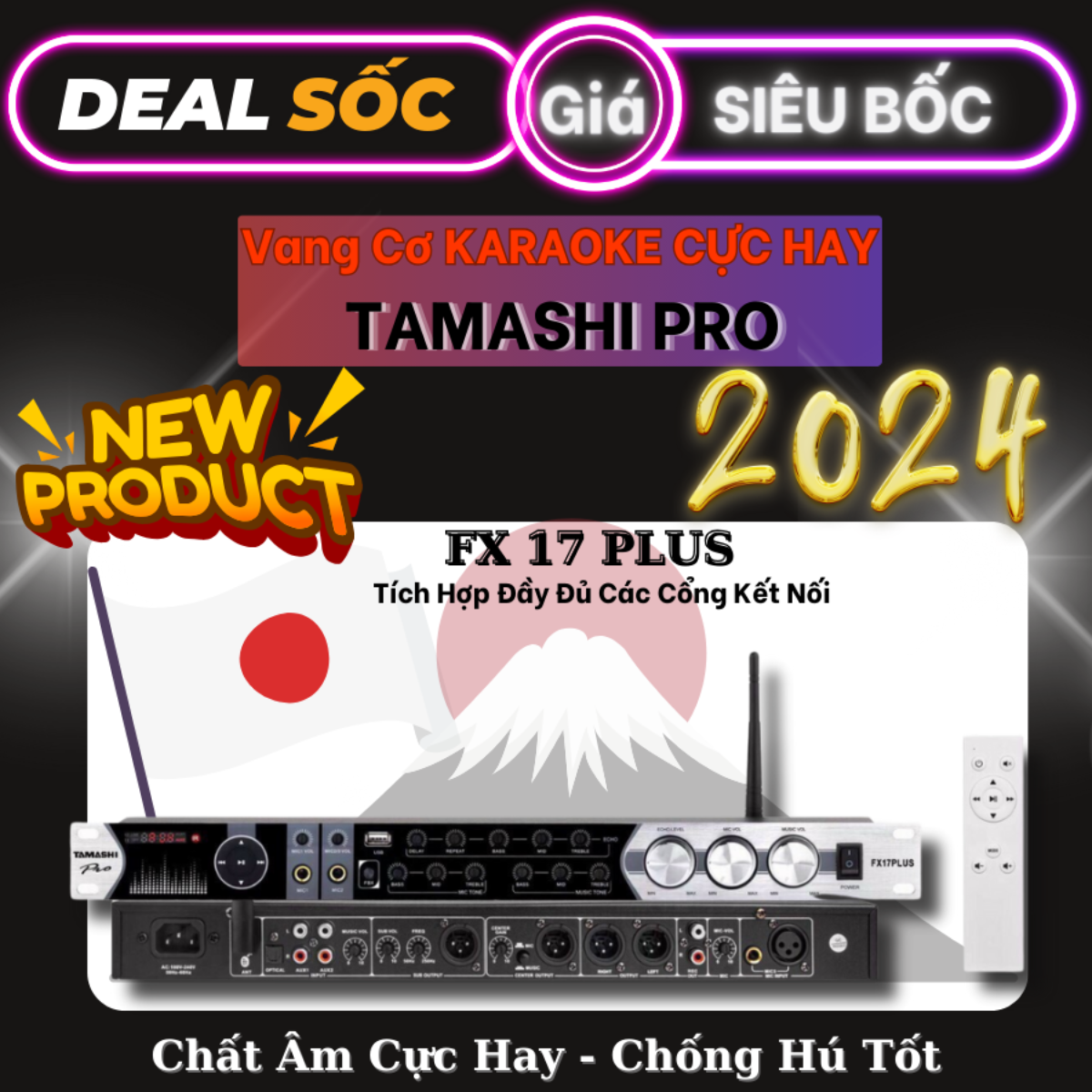 Vang Cơ - Vang Karaoke TAMASHI PRO - FX 17 PLUS - Âm Thanh Hay - ECHO - DELAY Cực Hay - Giá Cực Rẻ - Hàng Chính Hãng