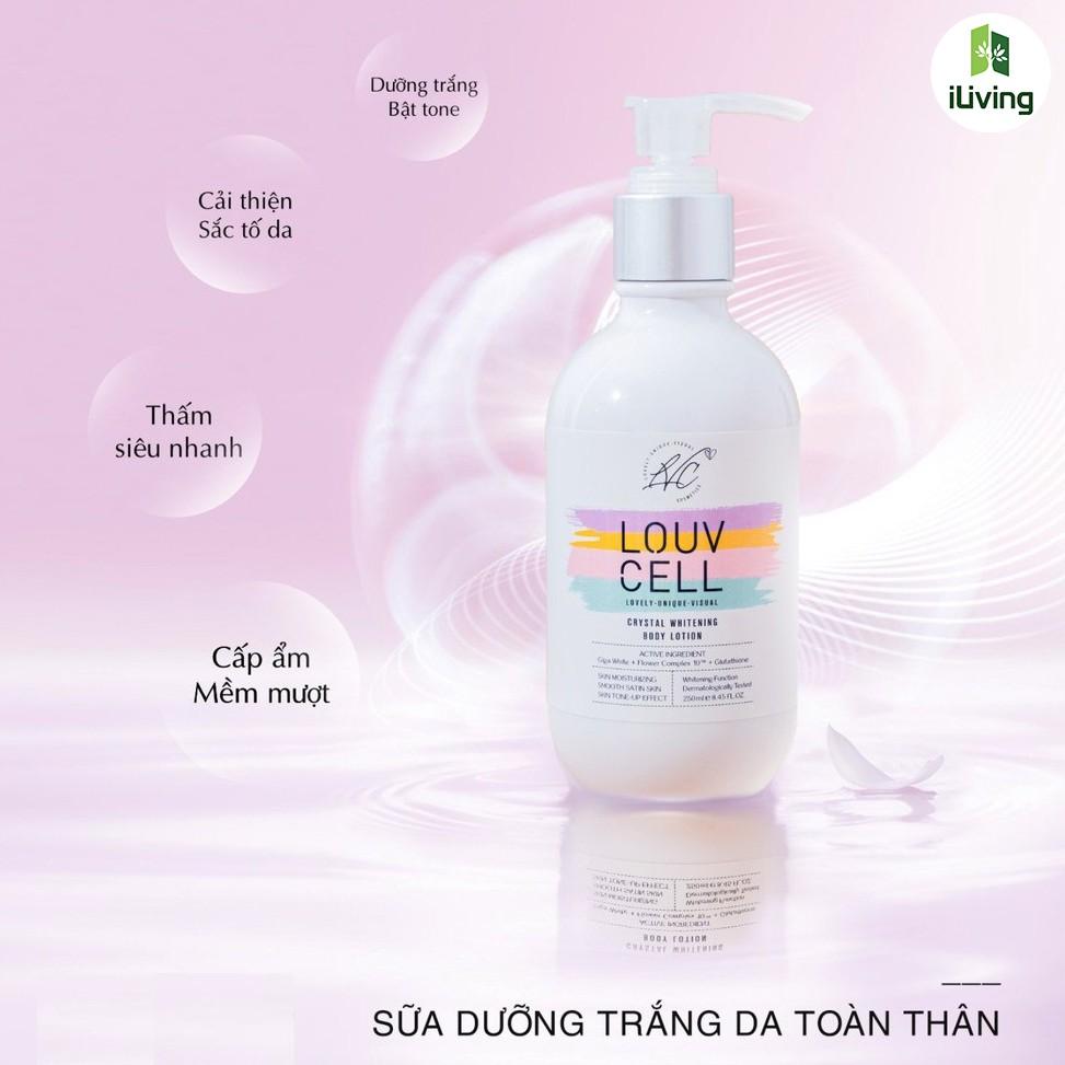 Kem dưỡng ẩm trắng da body Louv Cell Crystal Whitening Body Lotion 250ml LOUDTB250