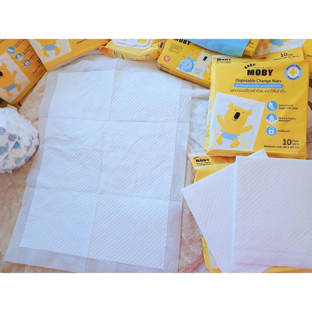 Tấm Lót Chống Thấm Moby Baby ️ Siêu Mềm Mịn Khô Thoáng