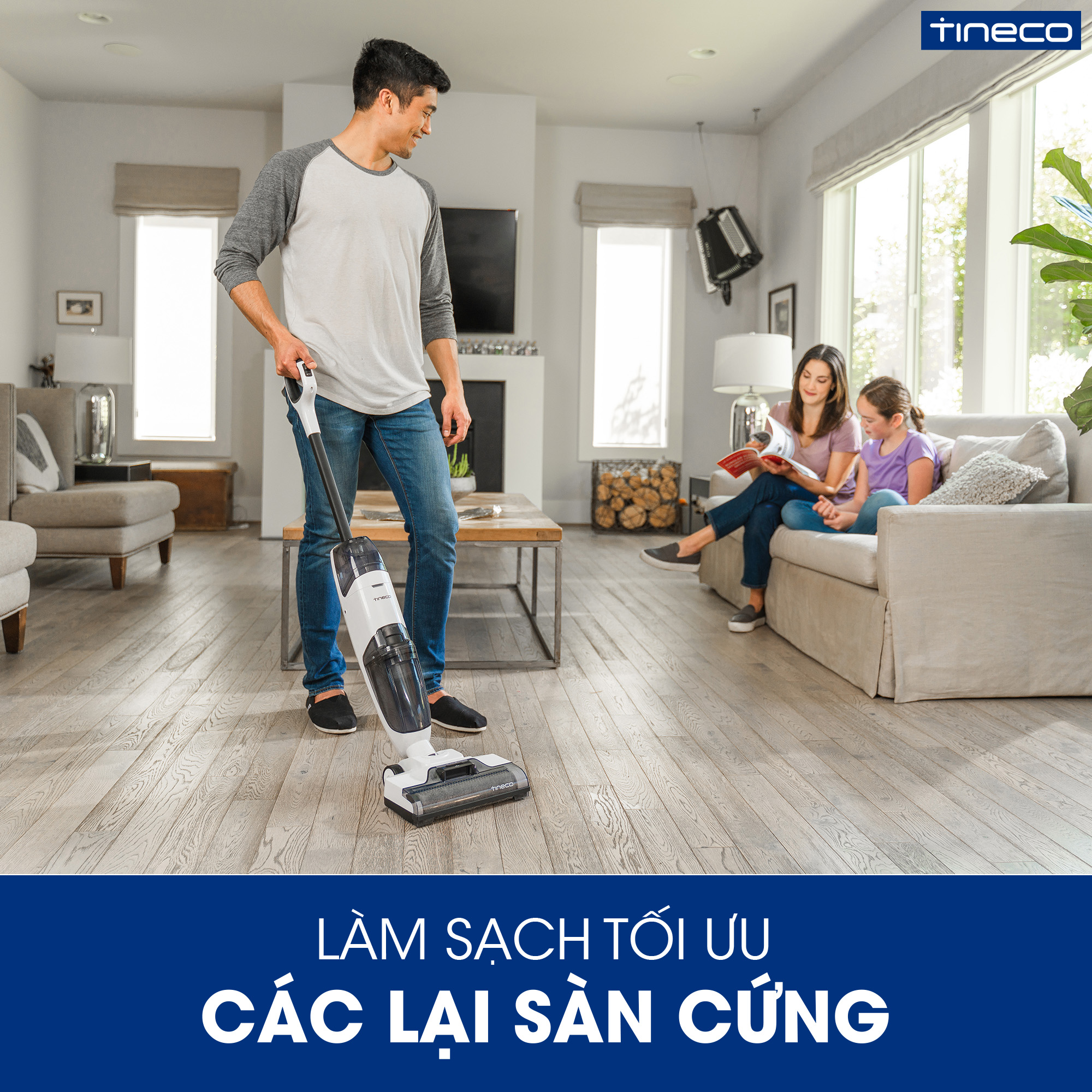 Combo Máy Hút Bụi Lau Nhà Không Dây Tineco Ifloor 2 - Hút Và Lau 2in1 - Tự Vệ Sinh Trục Lăn + Trục Lăn + Nước Lau Sàn