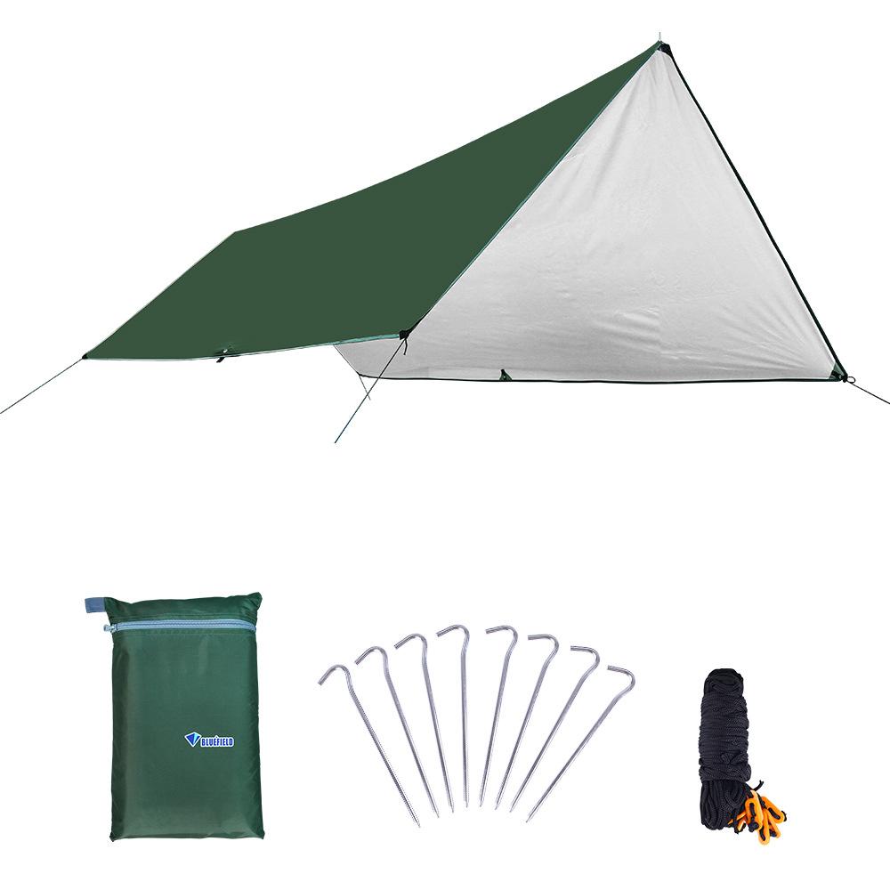 Awning Waterproof Tarp Tent Shade with Pole Folding Camping Canopy Ultralight Beach Sun Shelter for Survival Shelter