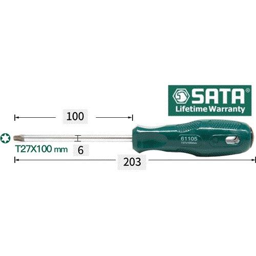 Tuốc nơ vít sao T-27x100mm Sata 61105