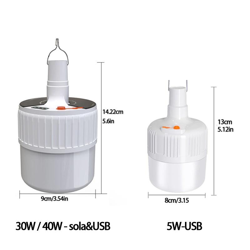 Bóng đèn LED sạc năng lượng mặt trời tiết kiệm di động cho cắm trại ngoài trời