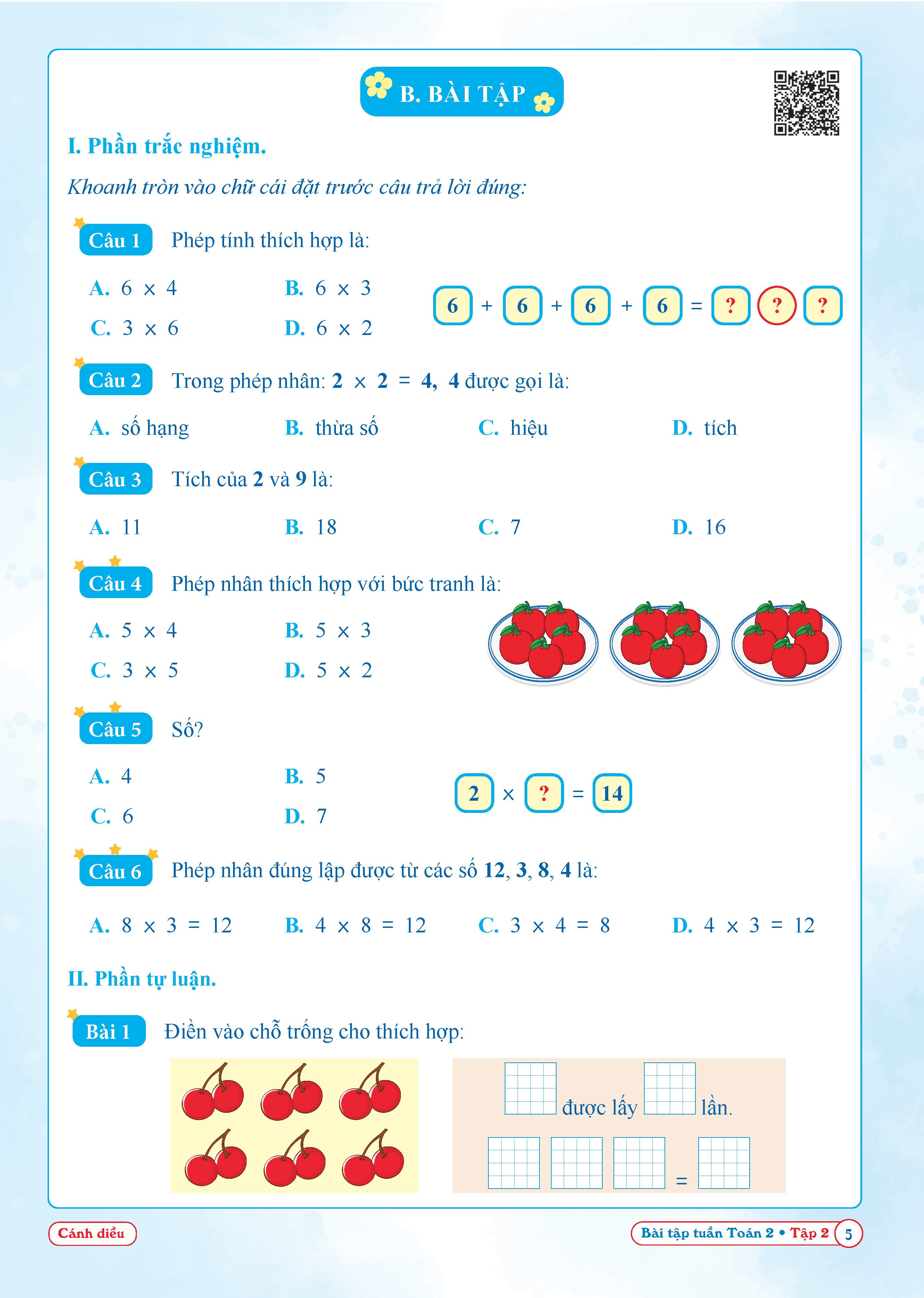 Bài Tập Tuần Toán Lớp 2 - Cánh Diều (Tự Chọn Sách)