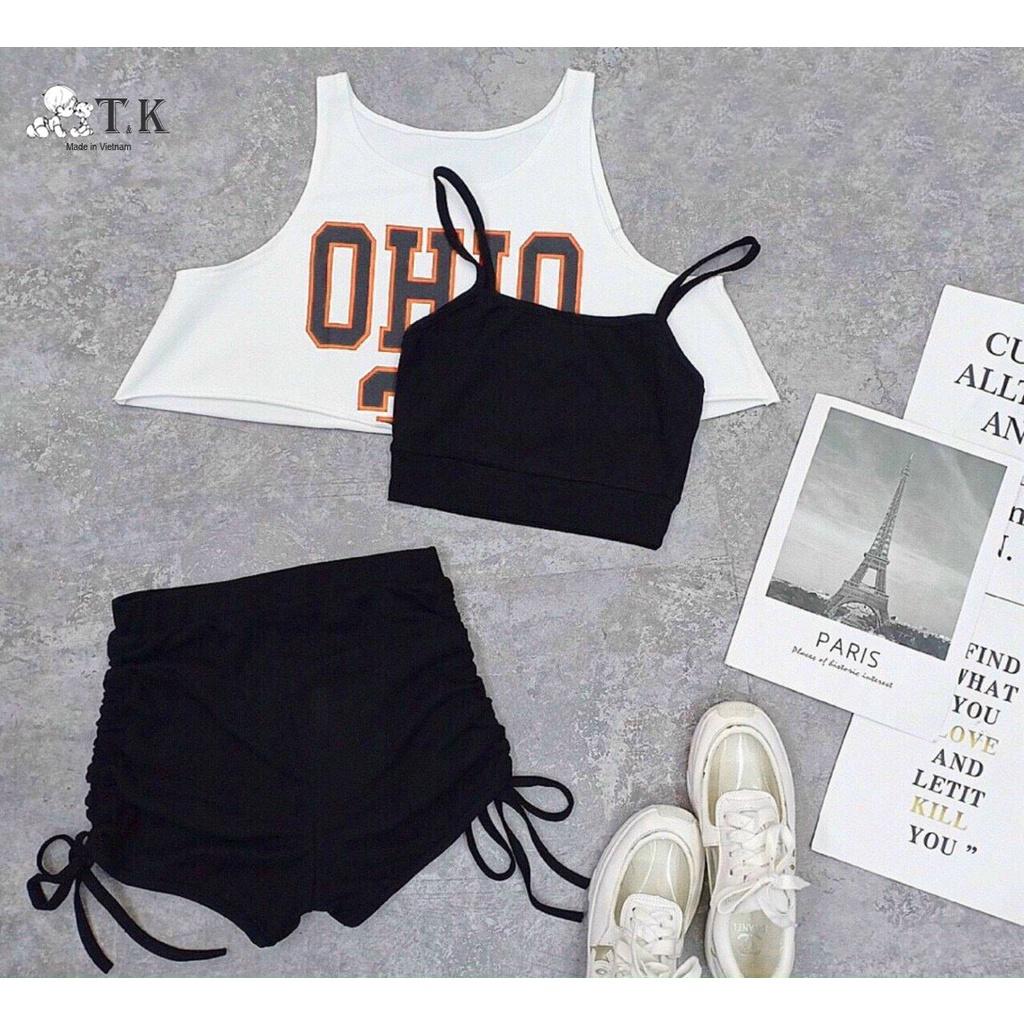 MS: 210577 - Set 3 Bộ sport body ôm, thời trang, sành điệu cho bé gái - Quần áo trẻ em
