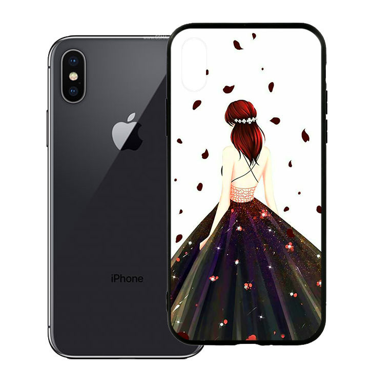 Ốp lưng viền TPU cho điện thoại Iphone X - Girl 03