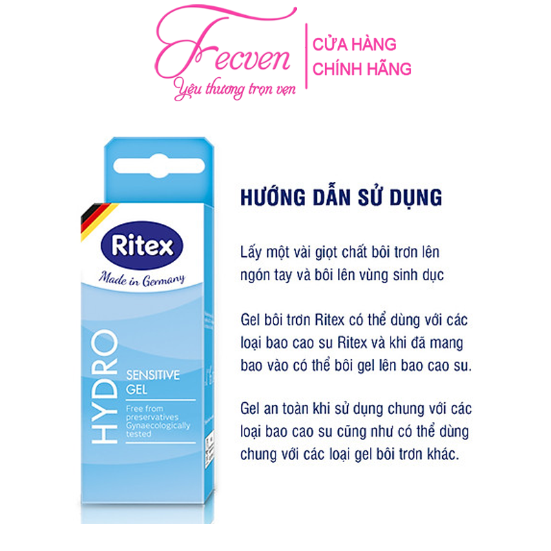 Gel Bôi Trơn Ritex Hydro Giúp Cuộc Yêu Trơn Mượt, Tuýp 50ml Đức