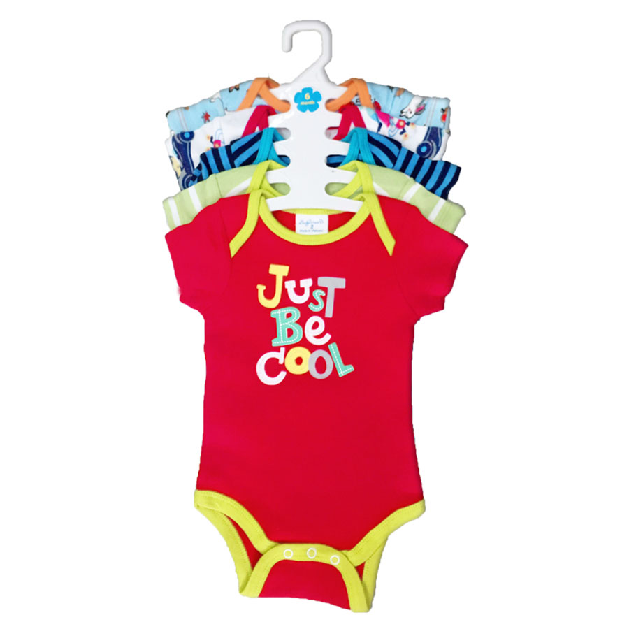 Set 5 Áo Liền Quần Tay Ngắn Cho Bé Trai Baby Wear ( Màu Ngẫu Nhiên ) - 0-3 Tháng