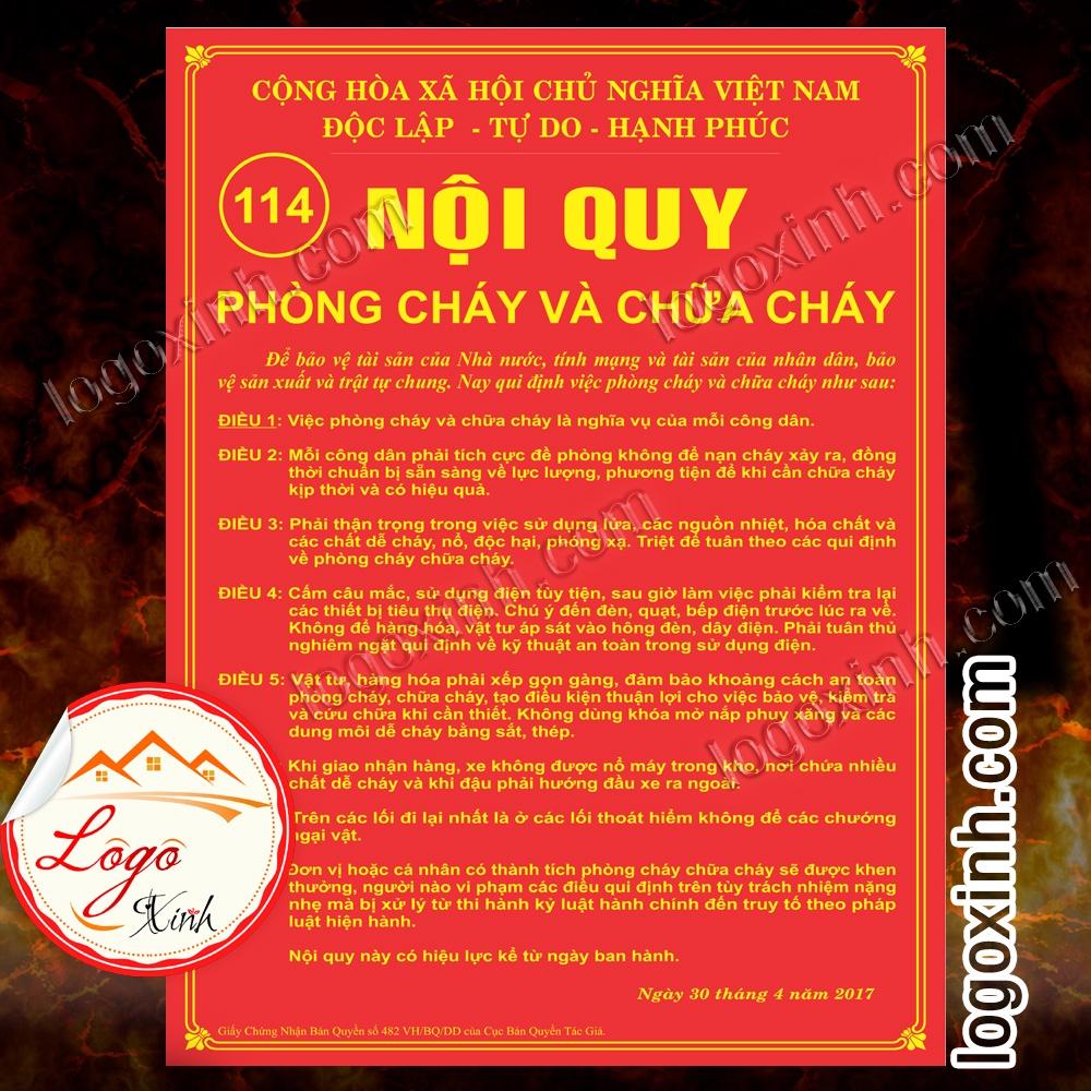LOGO TEM STICKER BIỂN BẢNG NỘI QUY TIÊU LỆNH PHÒNG CHÁY CHỮA CHÁY PCCC - FIRE PROTECTION DÙNG CHO CÔNG TY NHÀ XƯỞNG