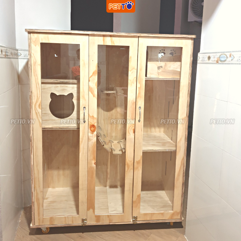 Tủ nuôi mèo HIỆN ĐẠI - Nhà kính cho mèo thiết kế THÔNG MINH sang chảnh CC008