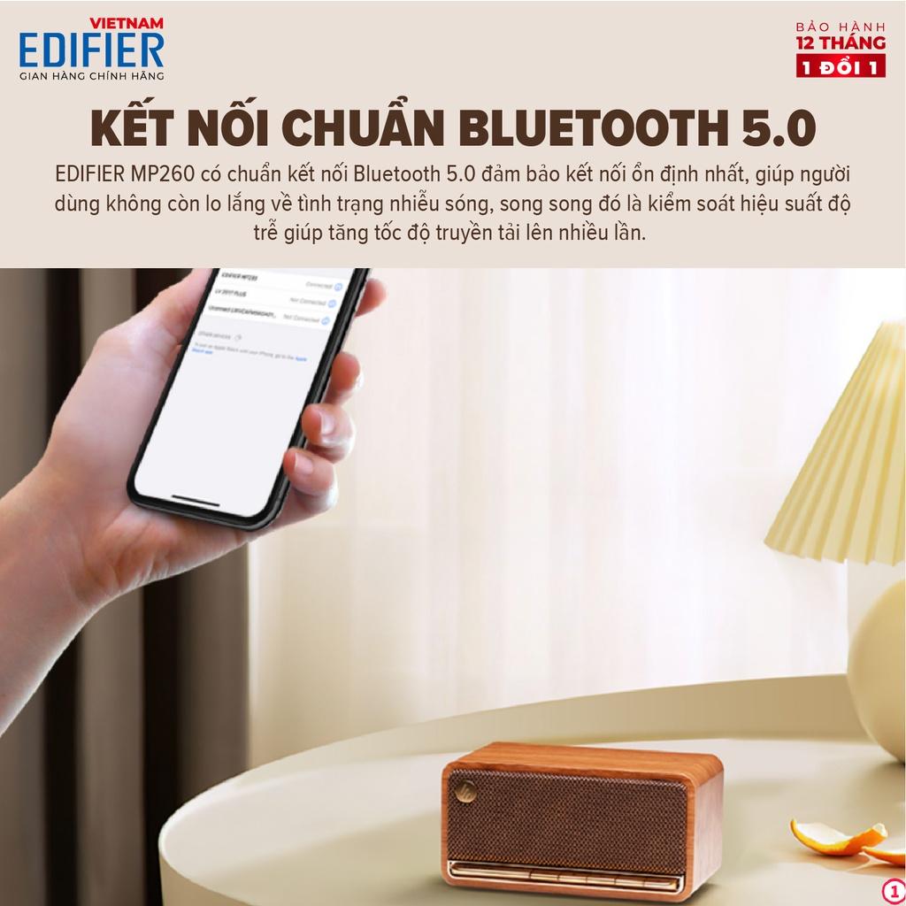 Loa Bluetooth 5.0 EDIFIER MP230 Thiết kế cổ điển Vỏ gỗ chống dội âm - Âm thanh strereo, Thời lượng pin 10h Playtime - Hàng chính hãng
