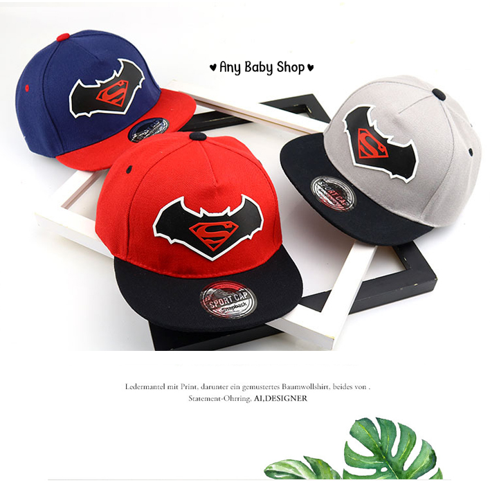 Mũ nón Hiphop Snapback cho bé trai và bé gái hình cánh dơi 4 màu siêu cool ngầu