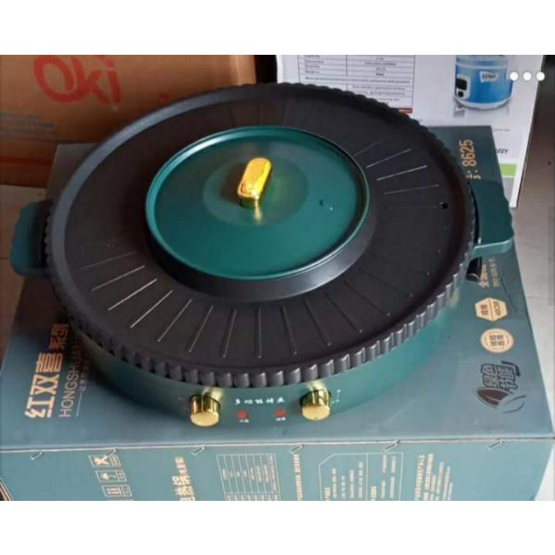 Bếp lẩu nướng đa năng không khói 2 TRONG 1 NINE SHIELD KB - 518 CÓ 2 MÂM NHIỆT ĐỘC LẬP