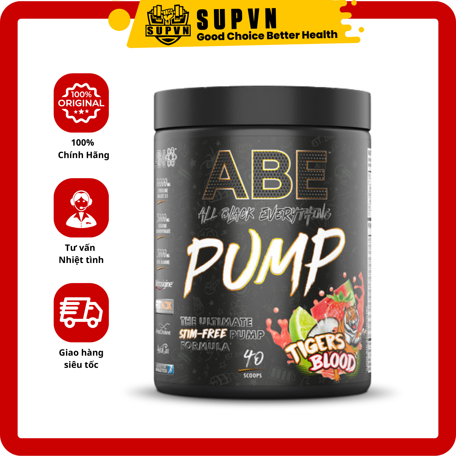 Abe Pump Pre Workout Applied Nutrition - Hỗ Trợ Tăng Sức Mạnh Sức Bền Và Năng Lượng Tập Luyện Khô