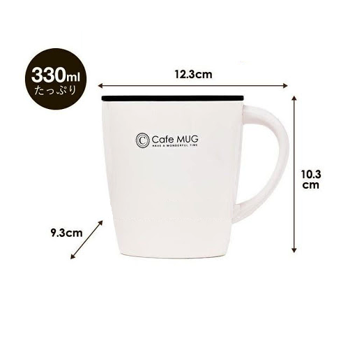 Cốc inox giữ nhiệt Cafe Mug 330ml có gioăng silicon & nắp trượt chống tràn TẶNG KÈM 01 Set 150 ống hút đa sắc màu Seiwa Pro có thể tái sử dụng nhiều lần