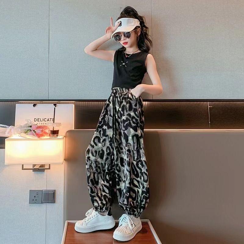 CHENGRUI Nữ sinh ăn mặc mùa hè 2023 phong cách phương Tây váy công chúa thời trang trung bình trẻ em đèn lồng tay áo dây đeo váy hai mảnh