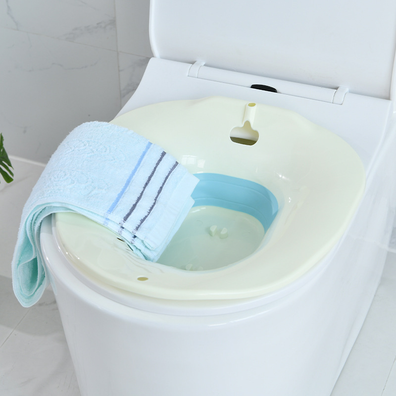 Chậu Xông Sau Sinh, Chậu xông hơi Gấp Gọn, gắn bồn cầu, bô xông Tiện Lợi kèm Vòi xịt phụ khoa