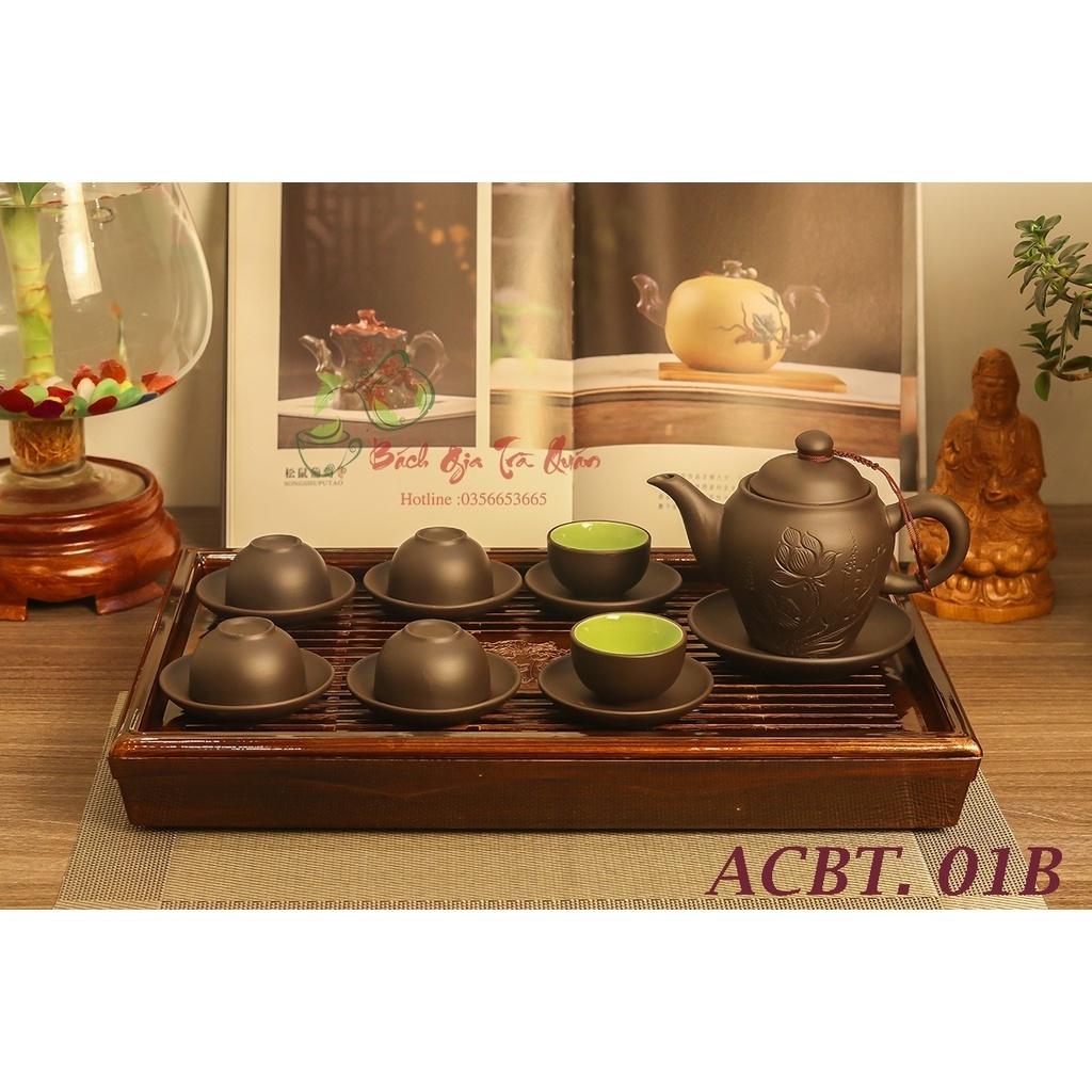 Bộ Ấm Chén Siêu Đẹp - Hàng Tử Sa Bát Tràng Loại 1 - Chế Tác Thủ Công
