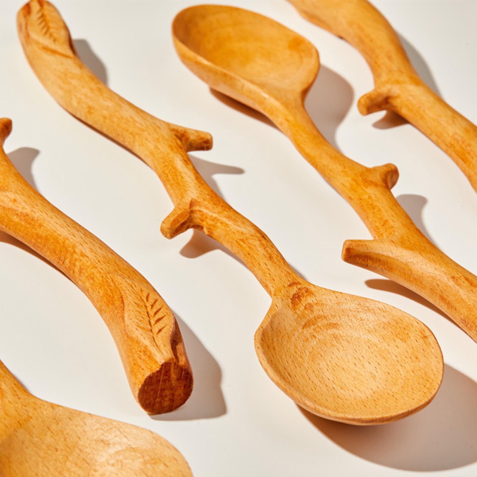 Soup Spoon Tableware Beech Spoons Coffee Stirring Spoon for Household Home