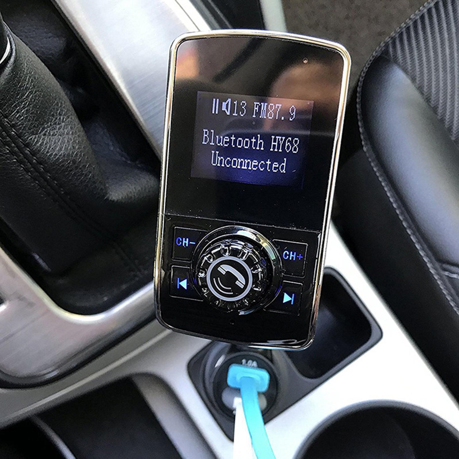 LCD FM Transmitter Car MP3 Player Support TF Card for Phone w/Mic AUX Port