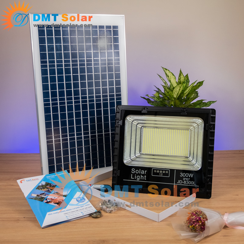 Đèn pha năng lượng mặt trời 300W Jindian JD-8300L - Chính hãng