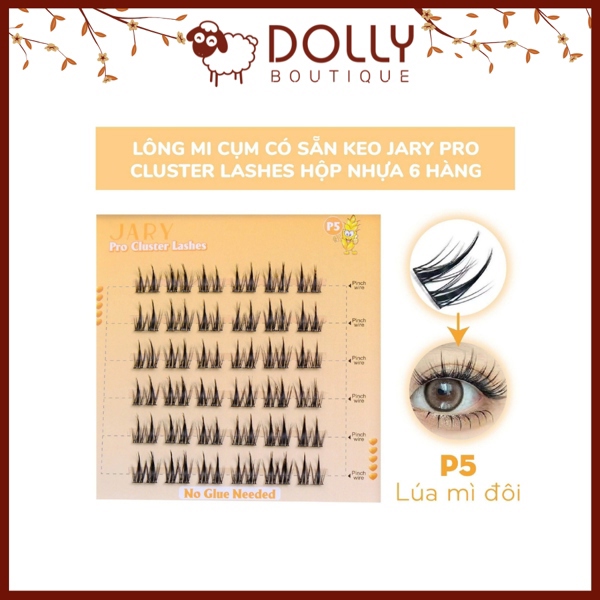 Lông mi cụm có sẵn keo Jary Pro Cluster Lashes Hộp Nhựa 6 hàng P5
