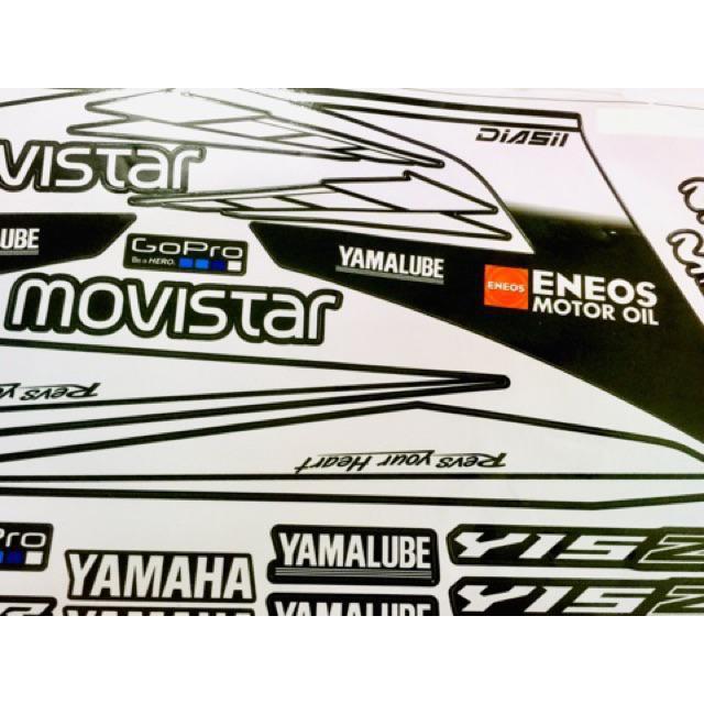 Tem dán dành cho xe máy Exciter 150 Rời mẫu Movistar trắng đen có thể đổi màu