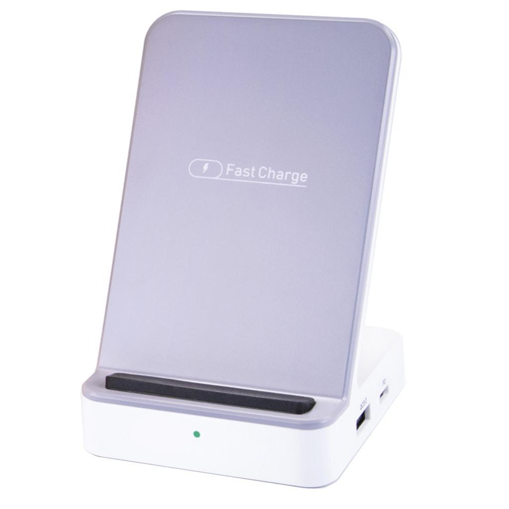 Qi Vertical Wireless Charger Pad Dual Coils Fast Charging Base for Phones