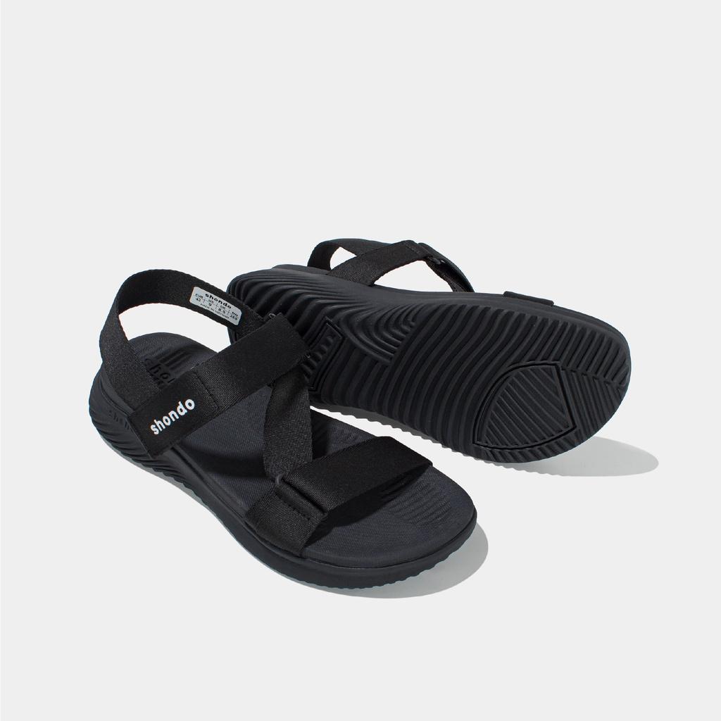 Giày Sandals Nam Nữ Shondo F7 Continew Đen F7N1010