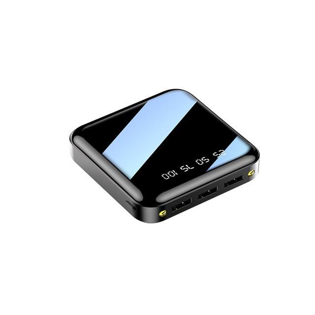 Pin sạc dự phòng mini 10.000 Mah dung lượng thực hiệu suất 99% hỗ trợ sạc nhanh 2.1A LCD hiển thị có 2 đèn lED