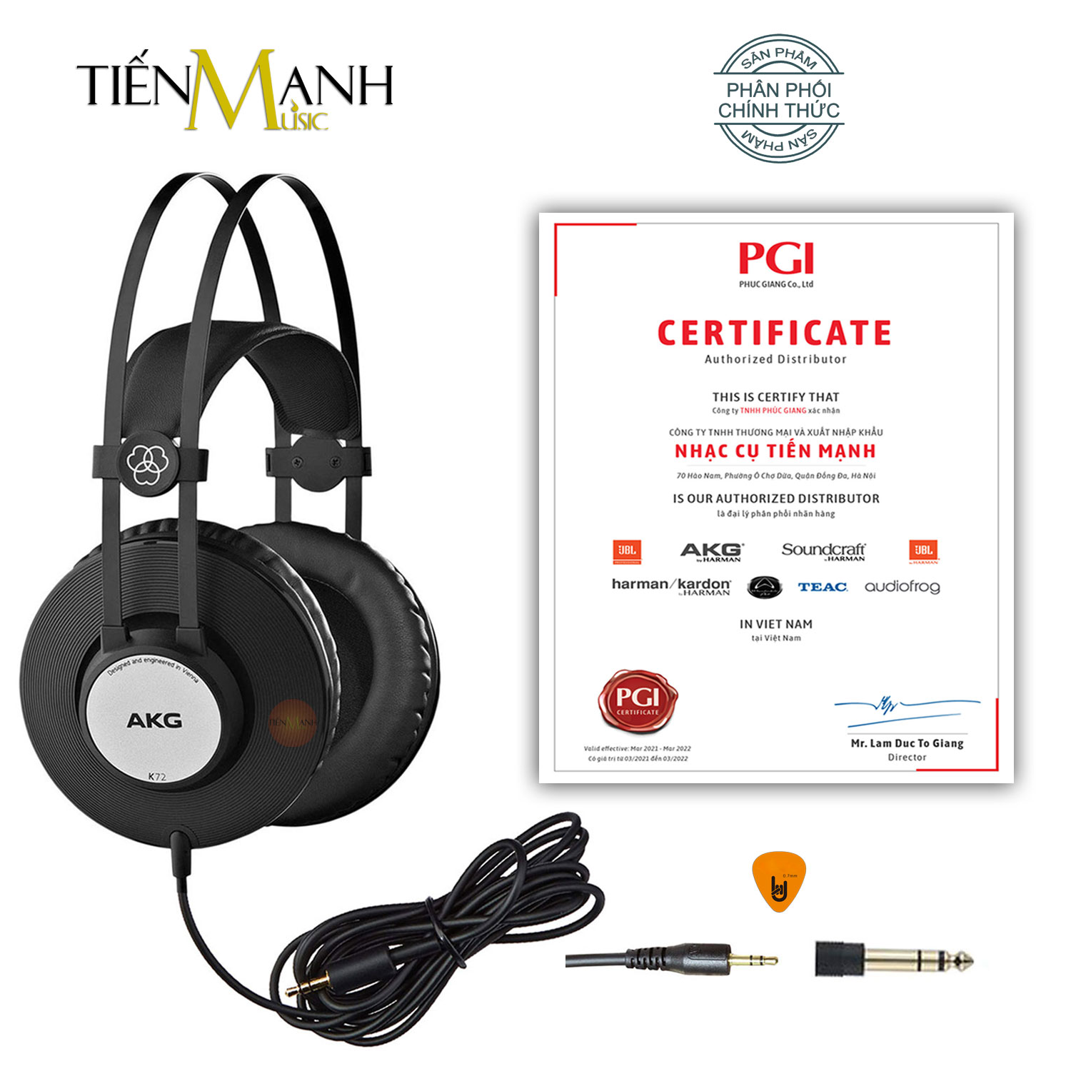 [Chính Hãng Mỹ] Tai Nghe Kiểm Âm AKG K72 Over-Ear Studio Monitor Headphones Professional - Kèm Móng Gẩy DreamMaker