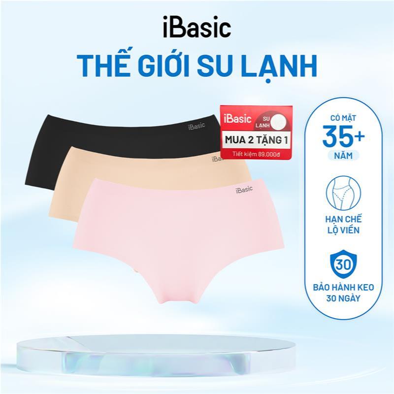 [MUA 2 TẶNG 1] Pack 3 quần lót nữ lưng cao không đường may iBasic V189