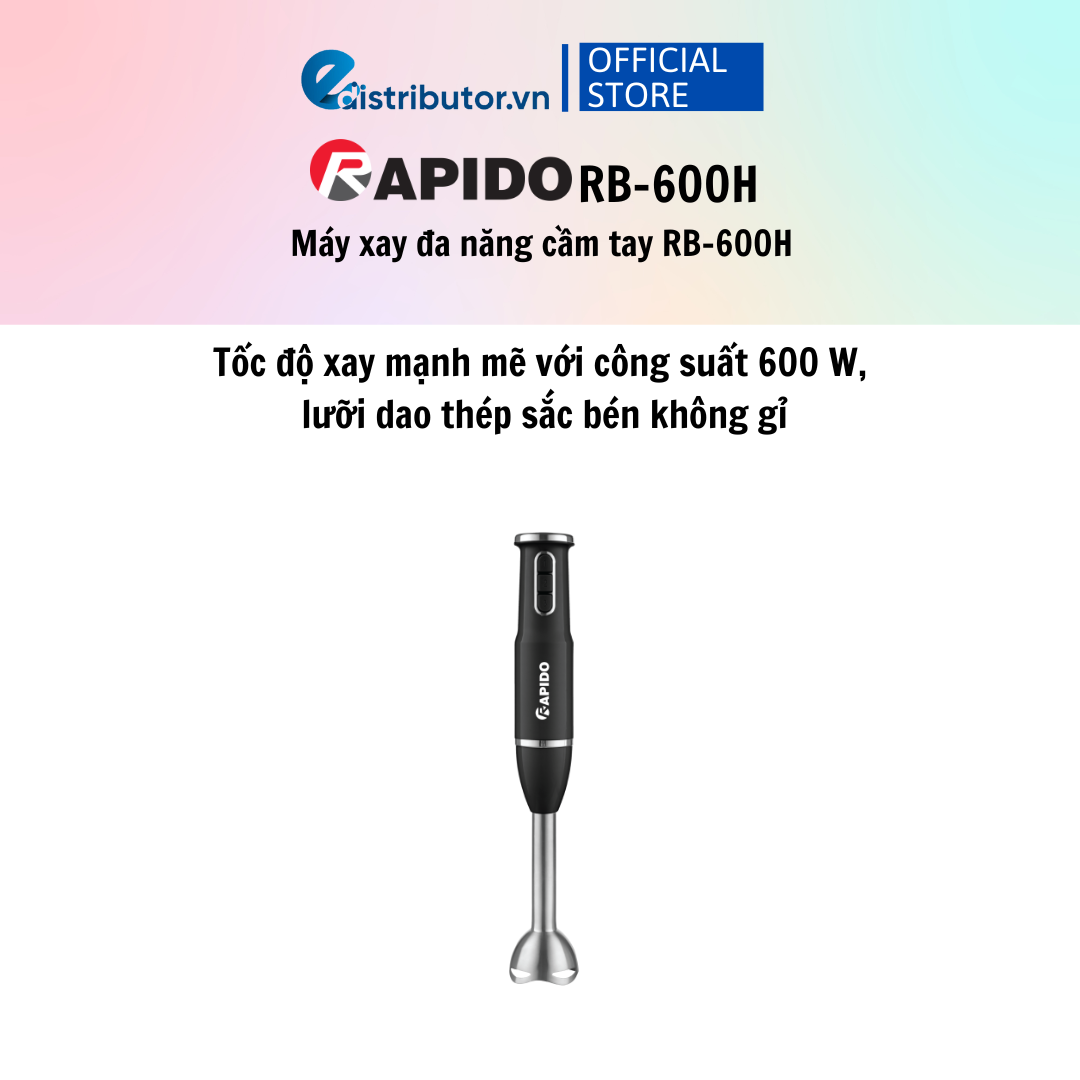 Máy xay đa năng cầm tay Rapido RB-600H - Máy xay thịt đa năng Rapido RMC-300 - Hàng Chính Hãng - Bảo Hành 12 Tháng