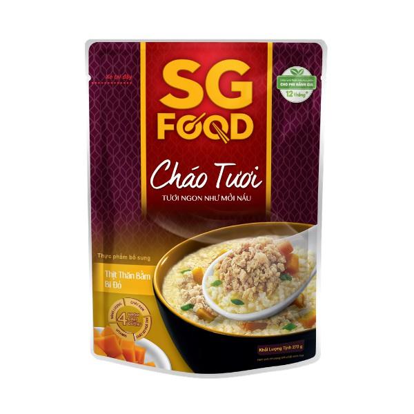 Combo 5 gói cháo tươi Sài Gòn Food vị (thịt bằm, sườn non, lươn, cá lóc, cá hồi) 270g