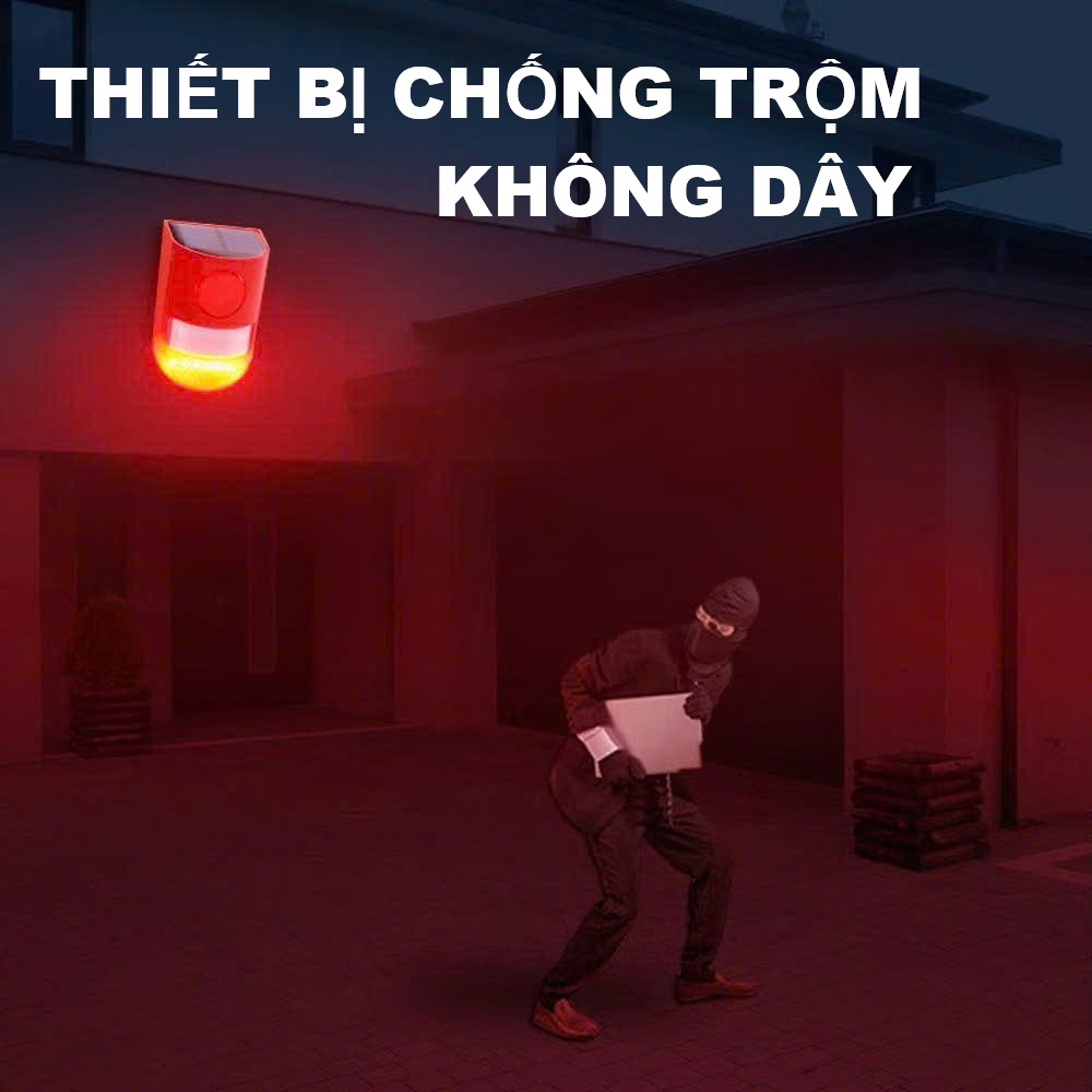 Báo Động Chống Trộjm Hồng Ngoại Loại Xịn – Không Dây, Dùng Pin Năng Lượng Mặt Trời Tiện Lợi, đèn trang trí