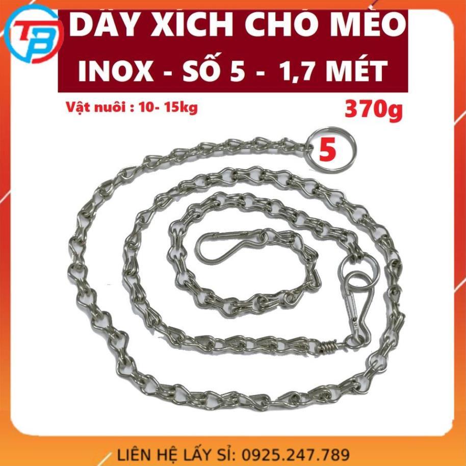 Dây xích cho mèo INOX - Số 5 - Dài 1.7 mét - Cáp Thép Thái Bình Vina