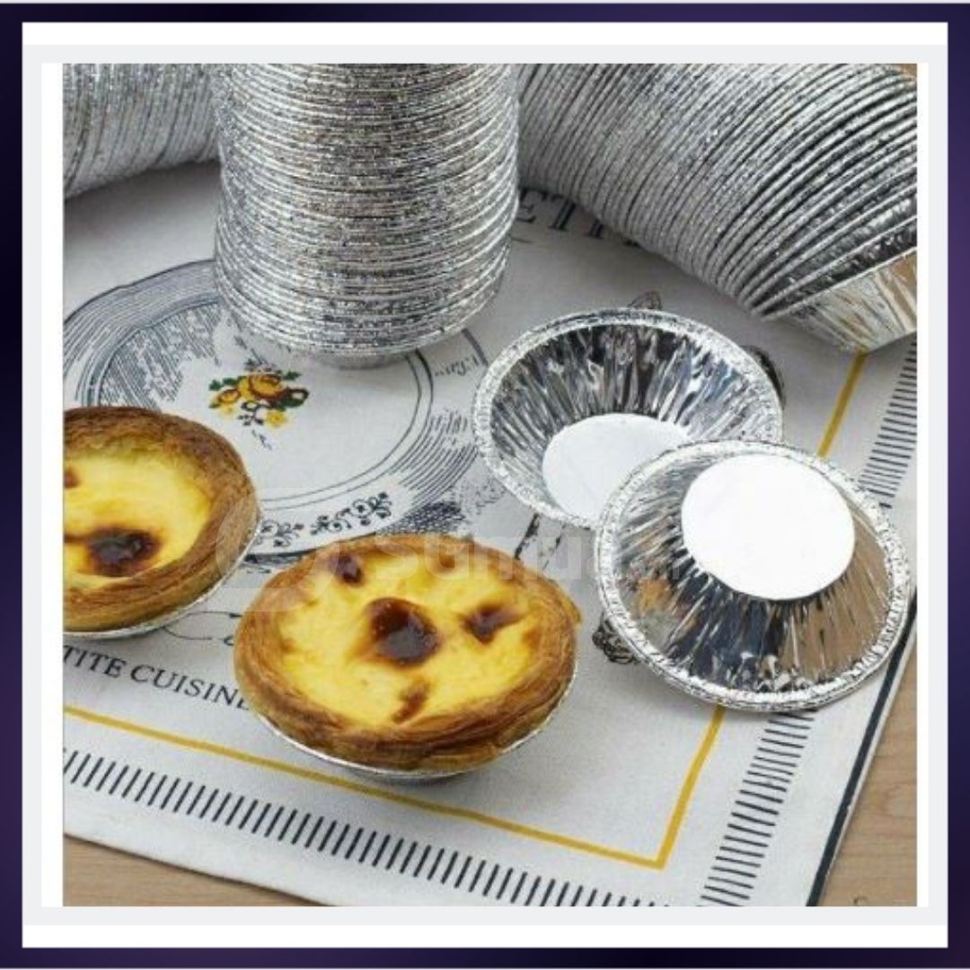 Set 50 Cốc, chén bạc, khuôn giấy bạc nhôm nướng hàu, bánh, tart trứng siêu tiện lợi