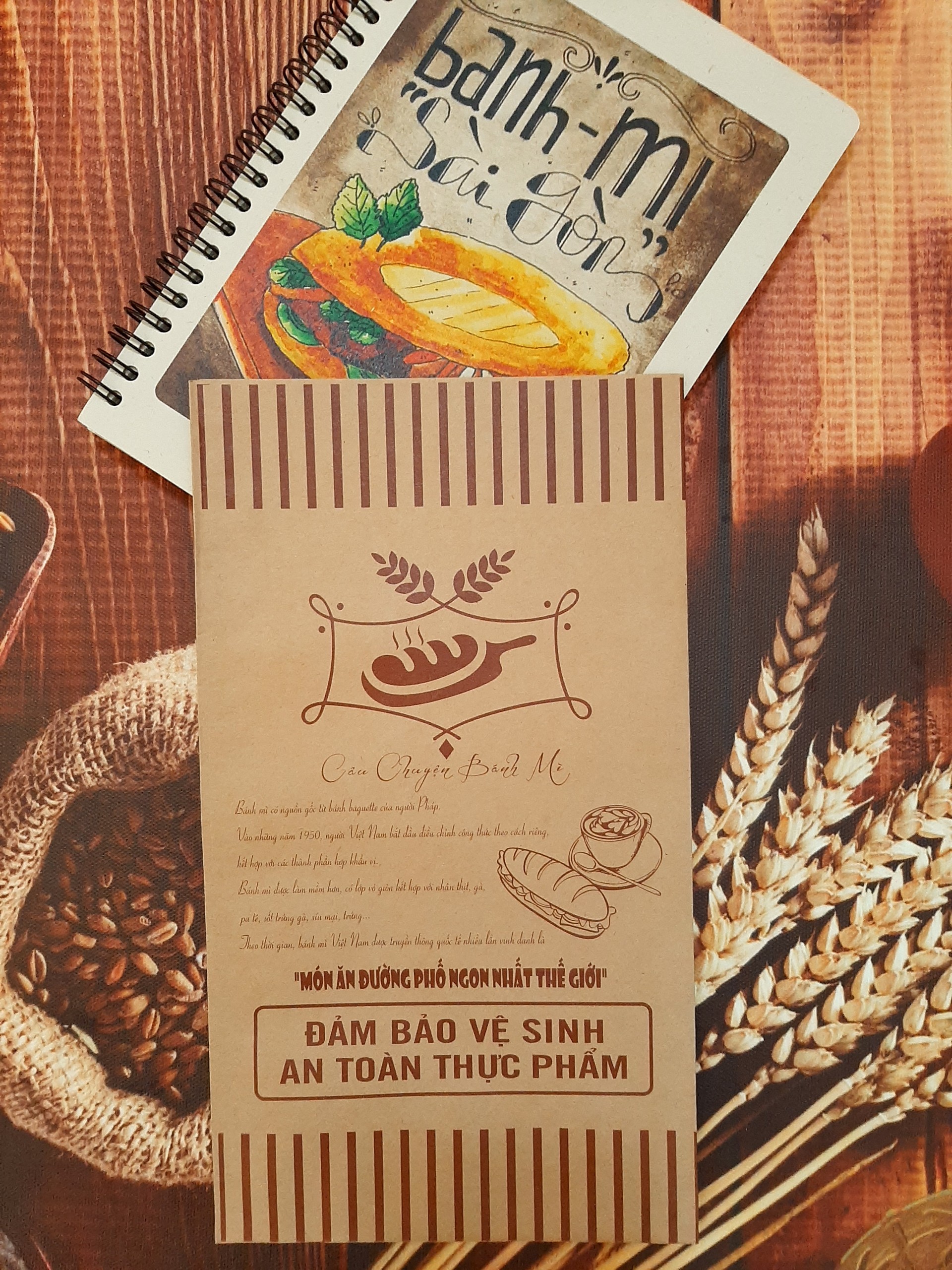 100 Túi Giấy Kraft Đựng Bánh Mì 14 x 25cm