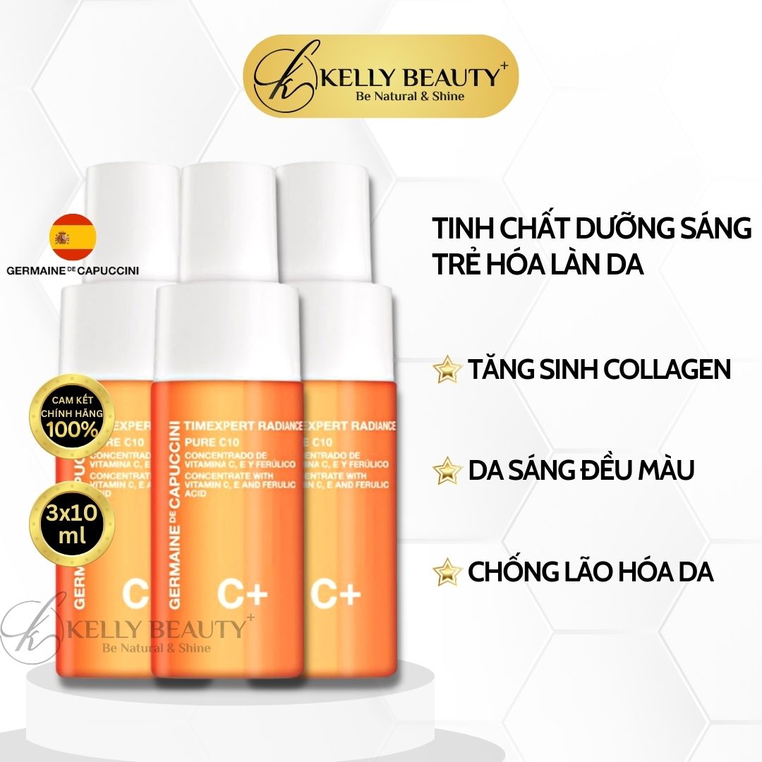 Tinh Chất Vitamin C Đông Khô Germaine Timexpert Radiance C+ Pure C10 Concentrate | Kelly Beauty