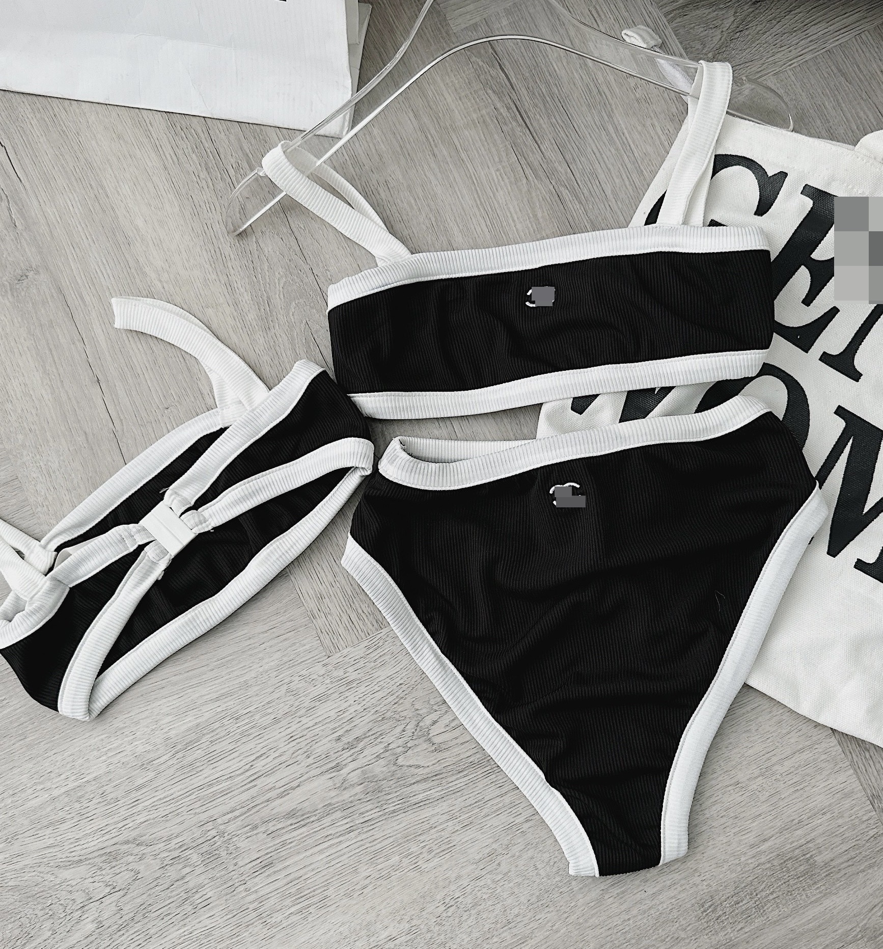 BIKINI 2 MẢNH ĐEN TRƠN ĐI BIỂN ÁO BRA 2 DÂY QUẦN LƯNG CAO ĐỒ BƠI ĐI BƠI MÙA HÈ