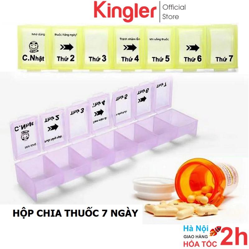 Hộp Đựng Thuốc Chia 7 Ngày Bằng Nhựa Nhiều Màu Dài, Chia Thuốc Trong Gia Đình Hàng Ngày Tiện Dụng - Kingler 7124