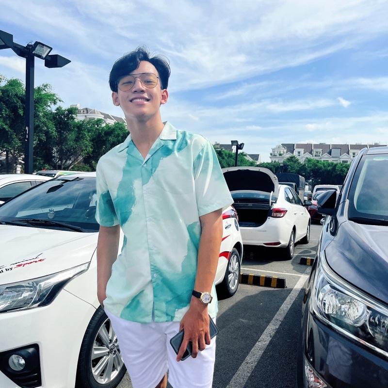 Áo Sơ Mi Nam Nữ Unisex tay ngắn Họa Tiết Loang Màu , chất Lụa Gân dày đẹp, hàng Thiết Kế Mr.Smile 99 Shop