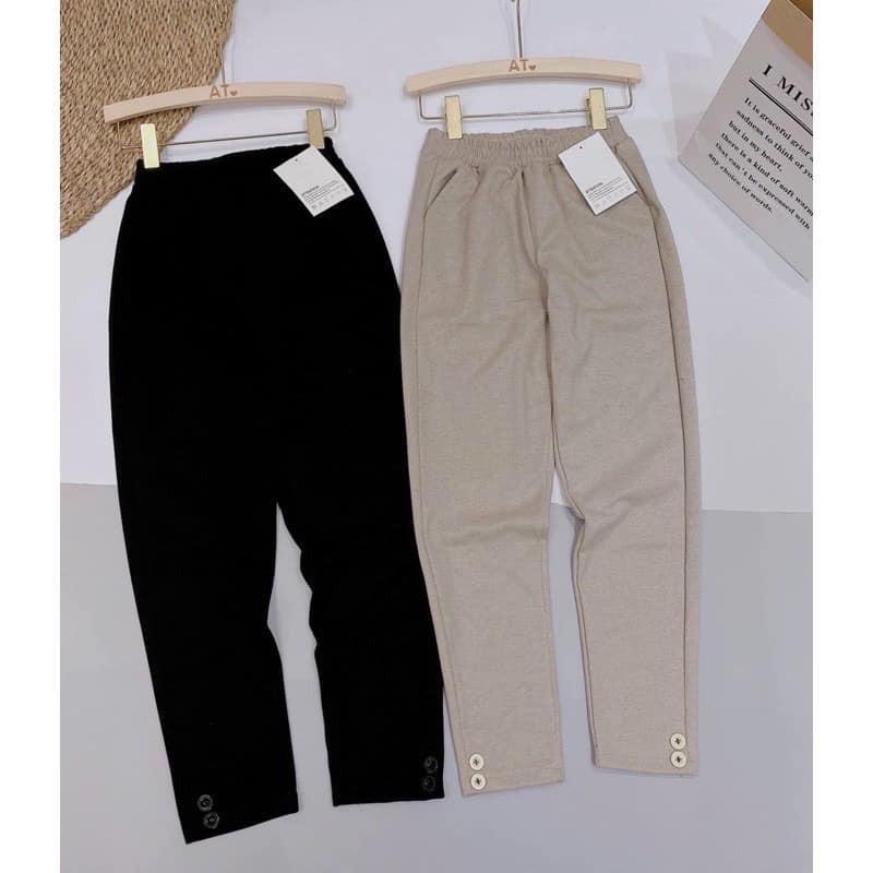 Quần baggy Dạ cạp chun hai khuy siêu hot