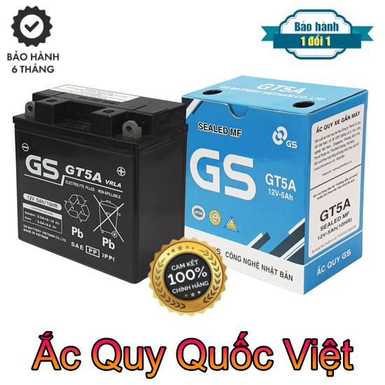 Bình ắc quy GS GT5A (12V-5AH) cho Wave, Future, Sirius, Jupiter, Magic,Star, Elegant - Cam kết chính hãng mới 100%